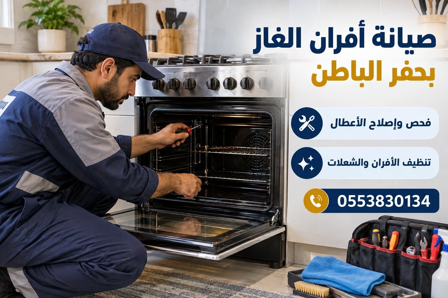 صيانة أفران الغاز بحفر الباطن | 0553830134 | فني تصليح وتنظيف افران