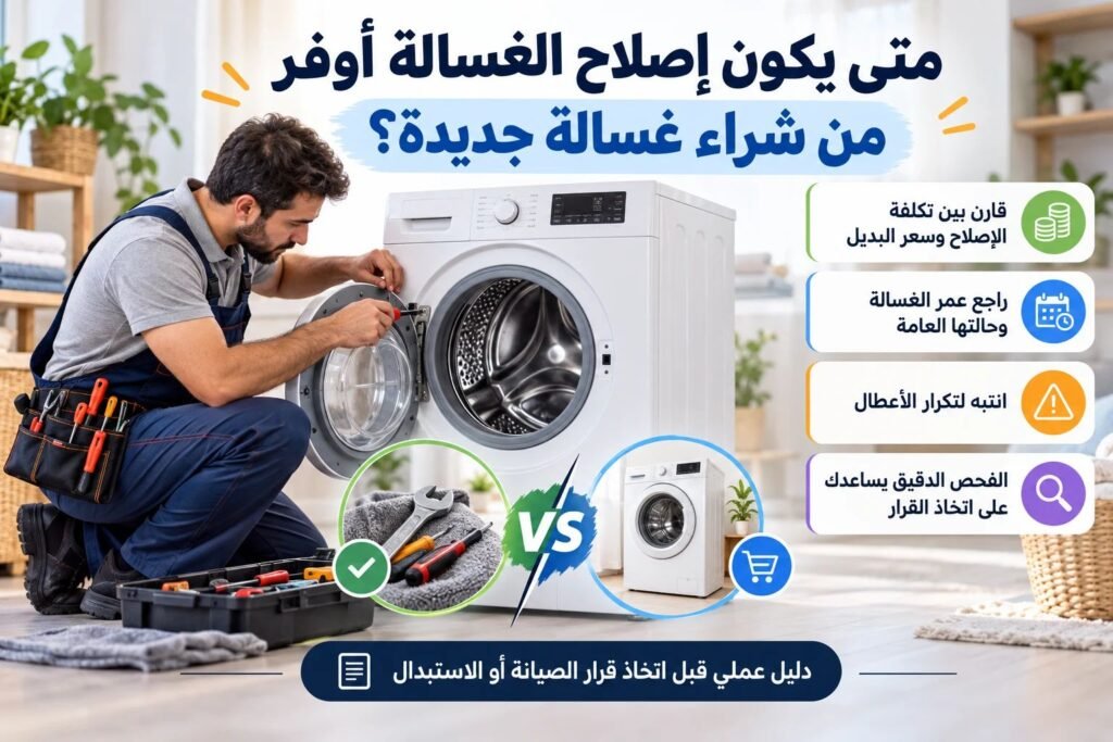 متى يكون إصلاح الغسالة أوفر؟